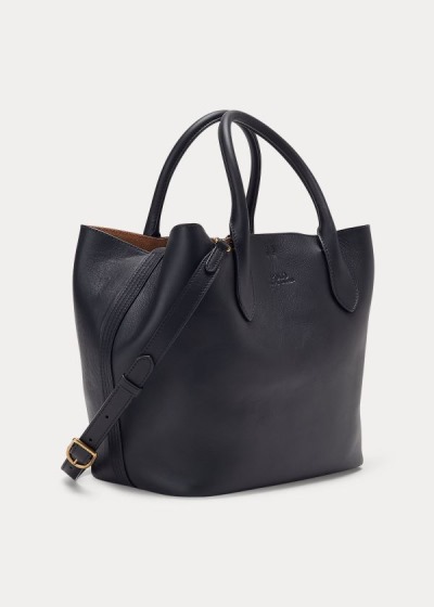 Polo Ralph Lauren Læder Medium Bellport Tote Bag Dame Danmark (STRYP2810)